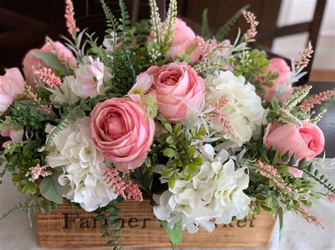 Fern & berry fusion faux foliage arrangement $85.00 buy now. Farmhouse centerpiece with Peonies, Roses, Hydrangeas ...