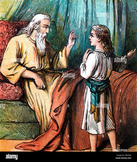 Historias Bíblicas Ilustración Samuel Fue A Elí Pensando Que él Lo