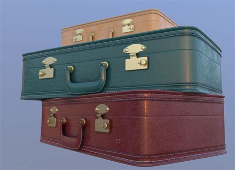 Retro Suitcases 3d Model Low Poly Cgtrader