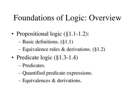 Ppt Foundations Of Logic Powerpoint Presentation Free Download Id