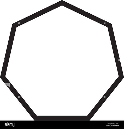 Heptagon Symbol Shape Vector Icon Outline Stroke For Creative Graphic