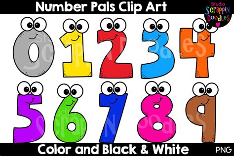 Number Pals Clip Art Cute Numbers With And Without Eyes 375268