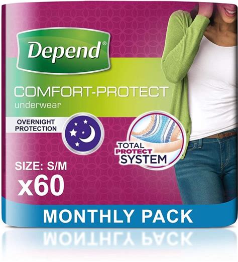 Depend Comfort Protect Incontinence Pants for Women, Small/Medium - 60 Pants - BigaMart