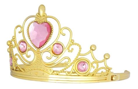 Corona Dorada Tiara Tocado Princesa Reina Rosa Diamante Niña 10800