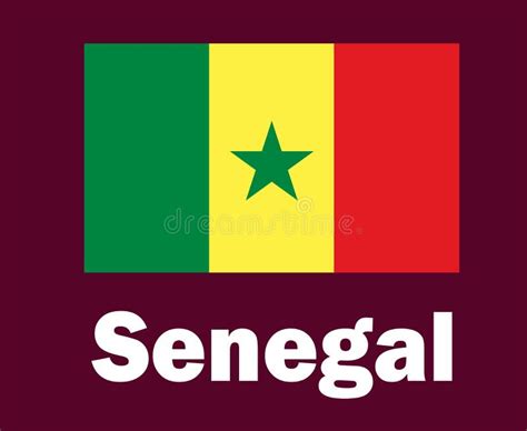 Senegal Flag Emblem With Names Symbol Design Africa Football Final