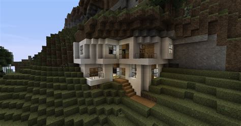 Waterfall modern house | how to build a cool mountain modern house tutorial. Modern House In Mountain Minecraft Map