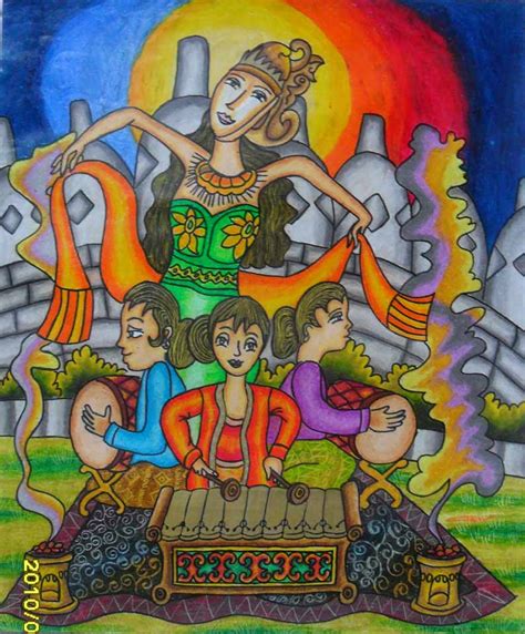 Contoh Lukisan Bertema Kebudayaan Indonesia Yang Terkenal Imagesee