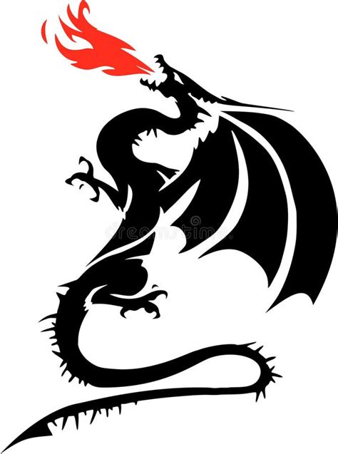 Fire Breathing Dragon Stock Vector Illustration Of Flaming 14110173