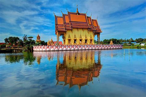 Floating Temple Wat Plai Laem Koh Samui Island Thailand Samui