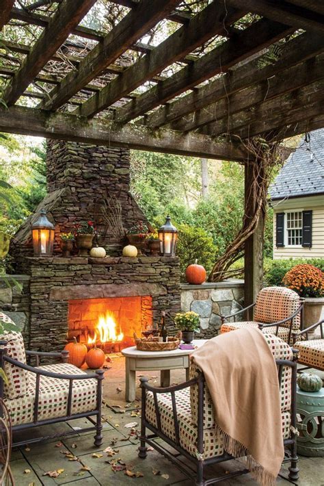 Pin By Debra Redding On Out On The Porch Backyard Fireplace Outdoor
