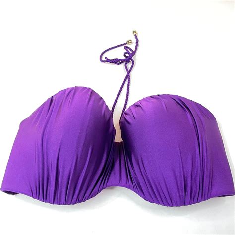 panache 34ddd 34f bikini top marina halter solid purple sw0833 underwire mercari in 2022