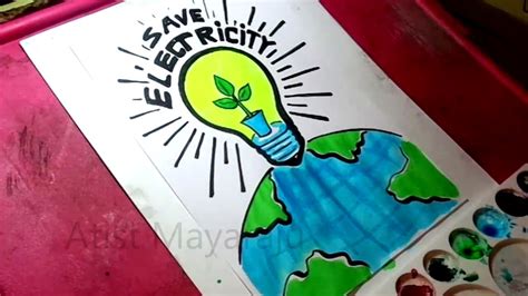 How To Draw Save Energy Save Earth Save Electricity Save Life