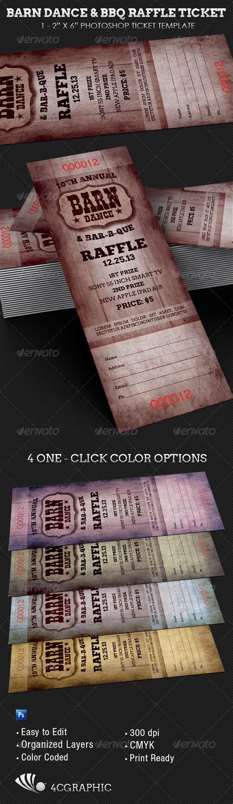 Big bad barn dance fundraiser dance. Barn Dance & BBQ Raffle Ticket Template on Behance