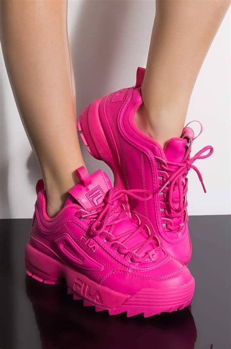 Fila Womens Disruptor Ii In Fuchsia Hot Pink Pink Nike Shoes Pink