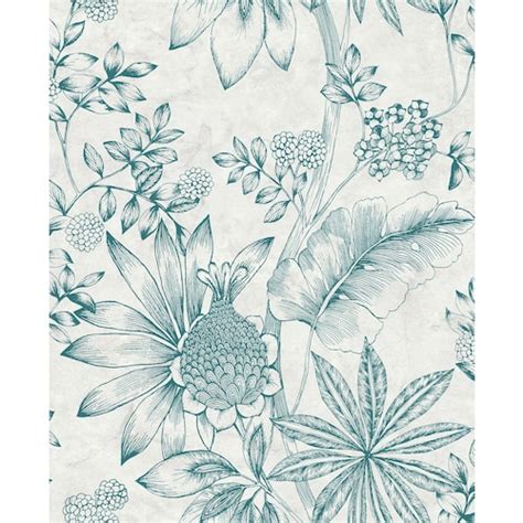 Brewster Home Fashions Josefa Blue Tropical Wallpaper The Home Depot