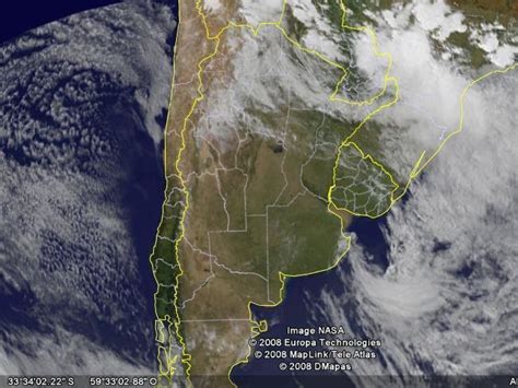 Meteorología Práctica Foto Satelital De Argentina En La Tarde Del