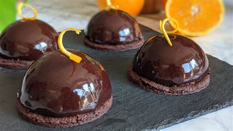 Chocolate And Orange Mousse Domes Chocolate Mirror Glaze Chocolate Dome Easy Chocolate Mousse