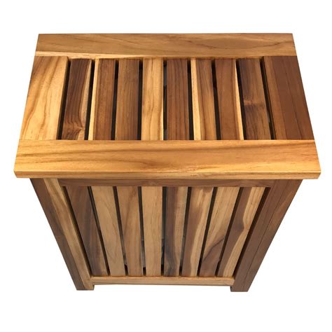 Solid Teak Wood Hamper Laundry Bathroom Swimming Pool Spa ... Check out our laundry hamper with lid selection for the very best in unique or custom, handmade pieces from our baskets shops.