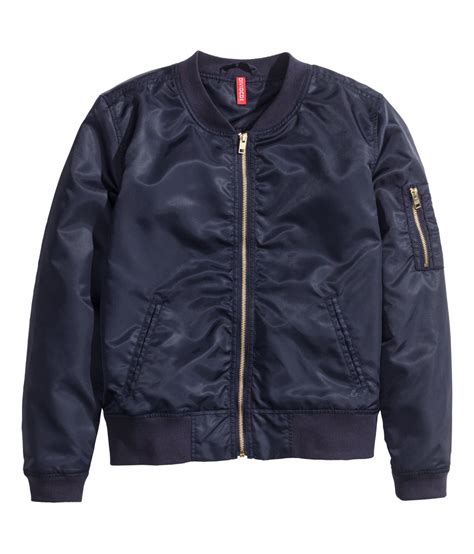 Handm Bomber Jacket In Blue Lyst