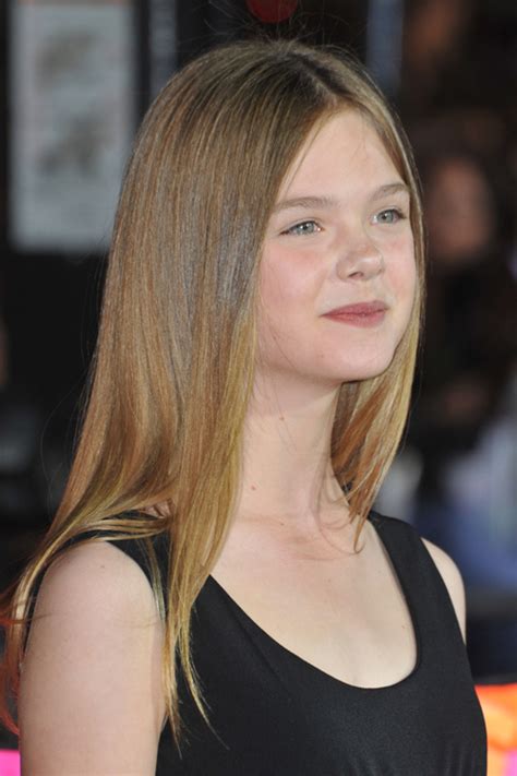 Elle Fanning Straight Light Brown Flat Ironed Hairstyle Steal Her Style