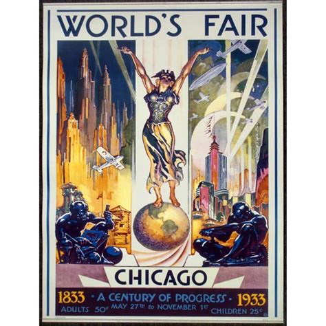 1933 Chicago Worlds Fair Century Of Progress Poster