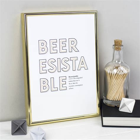 Witty Beer Definition Print By Bespoke Verse