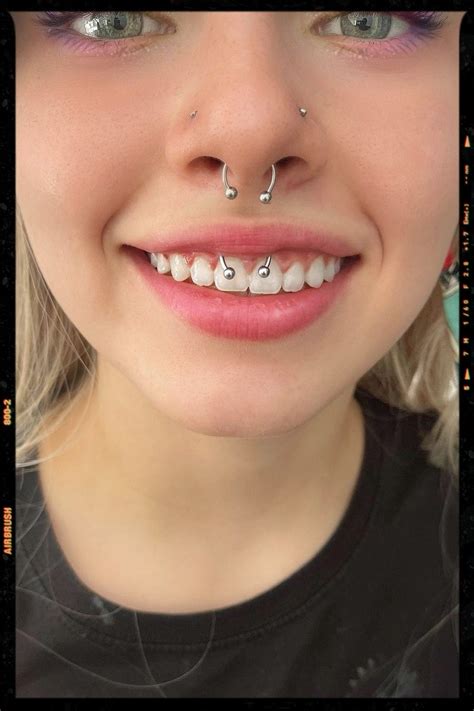 Smiley Piercing Septum Piercing Double Nose Piercing Mouth Piercings Cute Nose Piercings