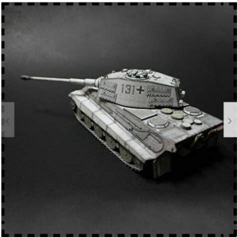 135 Scale Ww2 Germany Winter Painting Tiger Ii Heavy Tank Paper Model