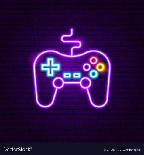 Game Console Neon Sign Vector Image On Vectorstock Neon Signs Neon