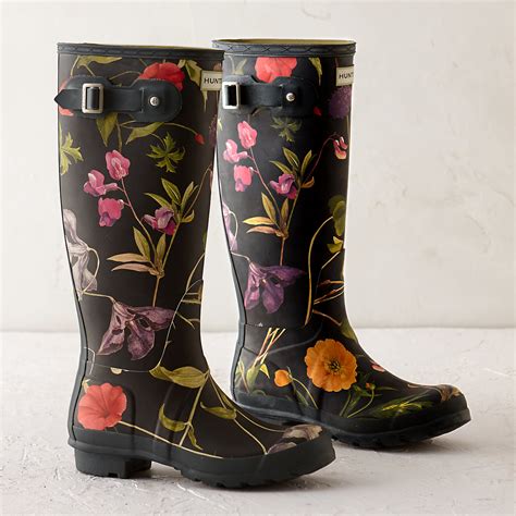 Hunter Floral Garden Boots Tall Terrain