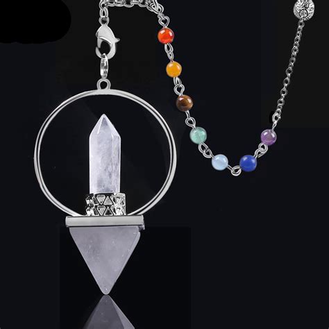 7 Chakra Reiki Healing Pendant Natural Stone Pendulum For Etsy