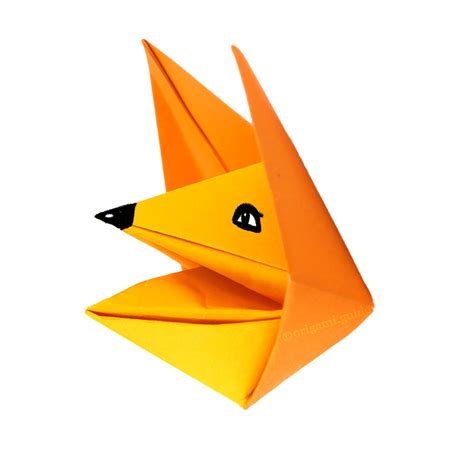 How To Make An Origami Fox Puppet Origami Easy Kids Origami Origami