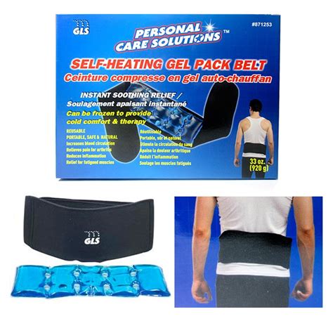 1 Self Heating Gel Pack Belt Back Support Pain Relief Hot Cold Muscle
