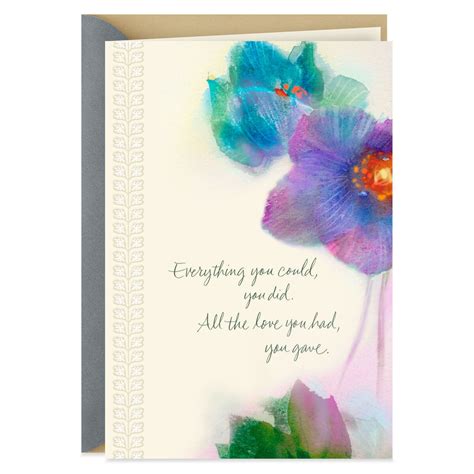 Watercolor Flowers Sympathy Card For Caregiver Greeting Cards Hallmark