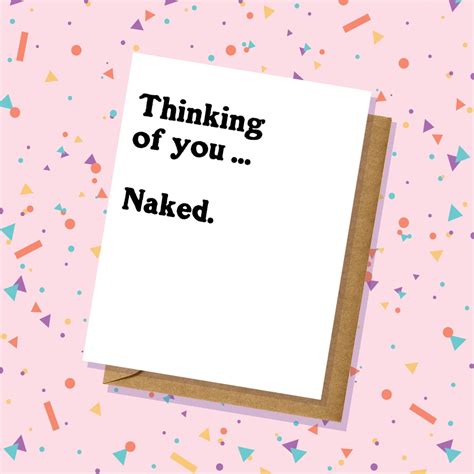 Thinking Of You Naked Funny Birthday Card Adult Humor Etsy