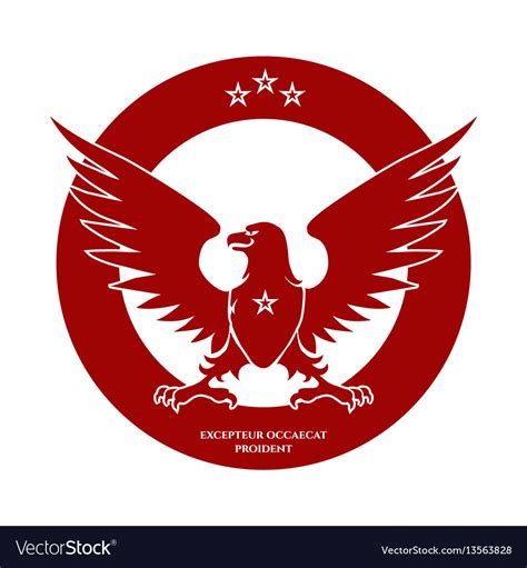 Heraldic Red Eagle And Stars Logo Royalty Free Vector Image