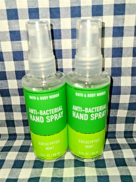 New 2 Pack Eucalyptus Mint Anti Bacterial Spray Sanitizer 3 Oz Bath