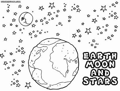 Moon Coloring Stars Pages Earth Drawing Getdrawings