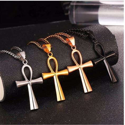 Egyptian Ankh Necklace Mens Stainless Steel Coptic Ankh Etsy