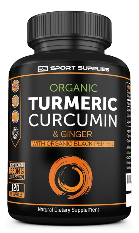 Advanced Organic Turmeric Curcumin Ginger Capsules 1380mg Turmeric