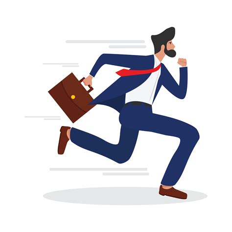 Businessman Running With A Briefcase 1666132 Vector Art At Vecteezy