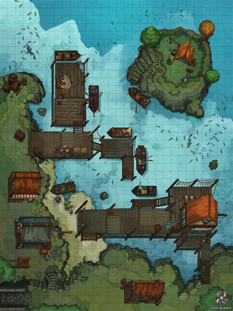 Docks Public 30x40 Dr Mapzo On Patreon In 2021 Dnd World Map