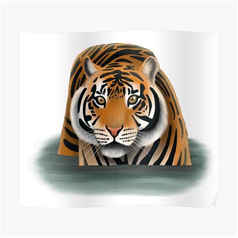 Sumatran Tiger In Water Poster For Sale By Troyanthonyart Redbubble