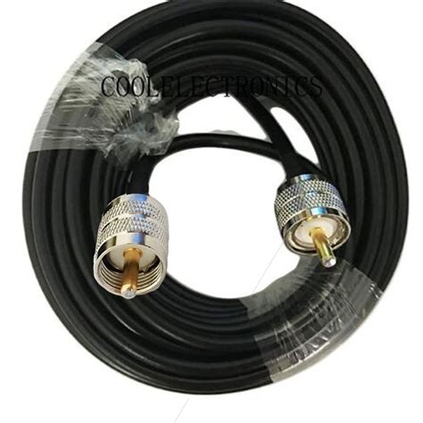 Rg58 50 3 Coaxial Cable Pl259 Uhf Male To Uhf Male Connector Rf Coax