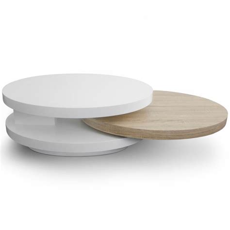 Une table basse carrée laquée blanche avec plateau pivotant, simple, élégante, cette table de salon blanche table basse blanc laqué carrée. Table basse plateaux tournants Gala Laqué Blanc et Chêne ...