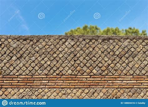 Ancient Roman Brick Wall Ostia Antica Rome Italy Stock Photo Image