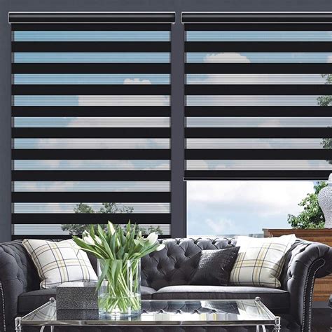 Home Décor Light Filtering Window Treatment With Mesh And Opaque Fabric