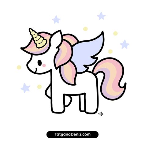 Kawaii Simple Easy Unicorn Drawing Select From Printable Crafts Of Cartoons Nature