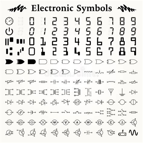 Electronic Circuit Symbols Stock Vector Illustration Of Negative