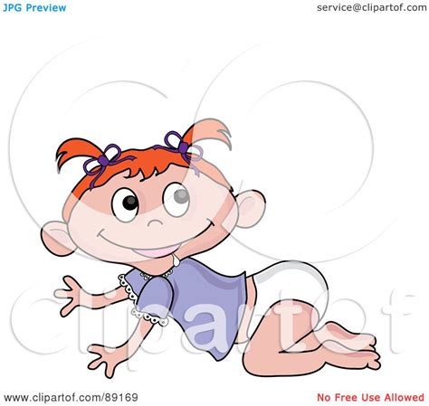 Royalty Free Rf Clipart Illustration Of A Crawling Baby Red Haired